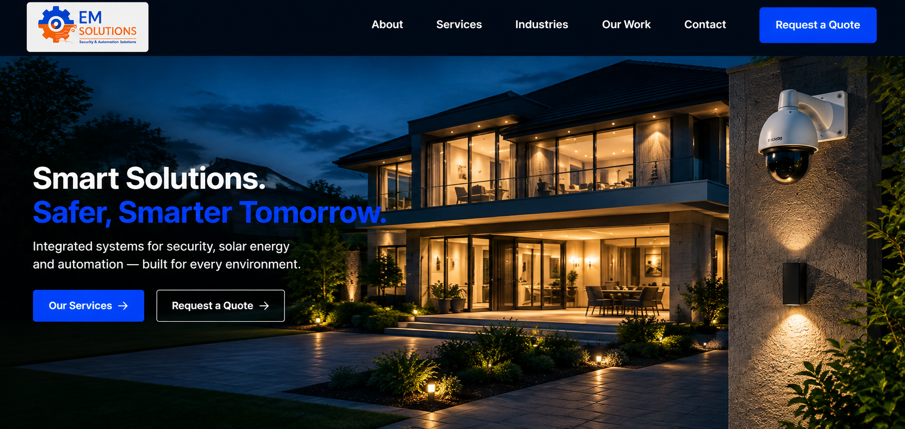 EM Solutions professional installation — CCTV, security and solar
